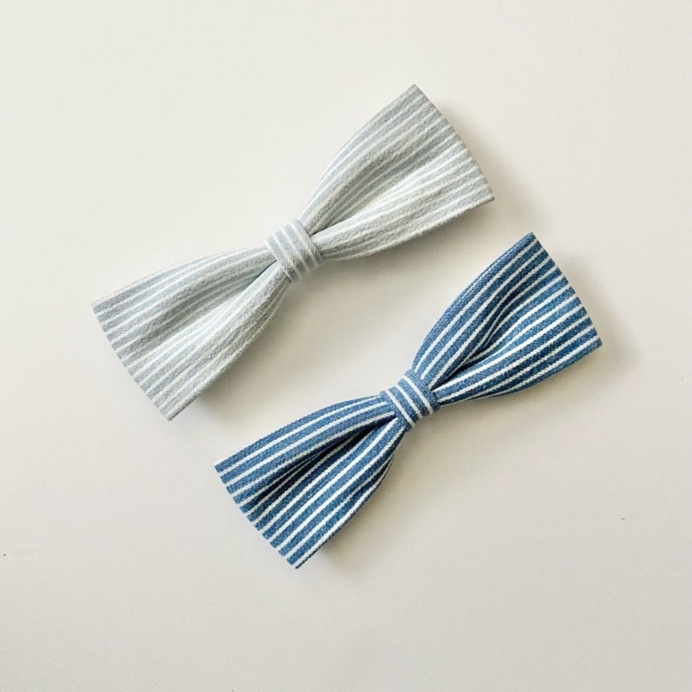 Handmade Denim Hairbows, set of 2